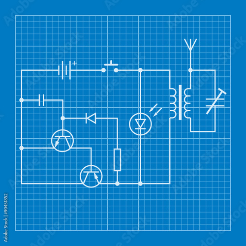 electronic circuit scheme blueprint background