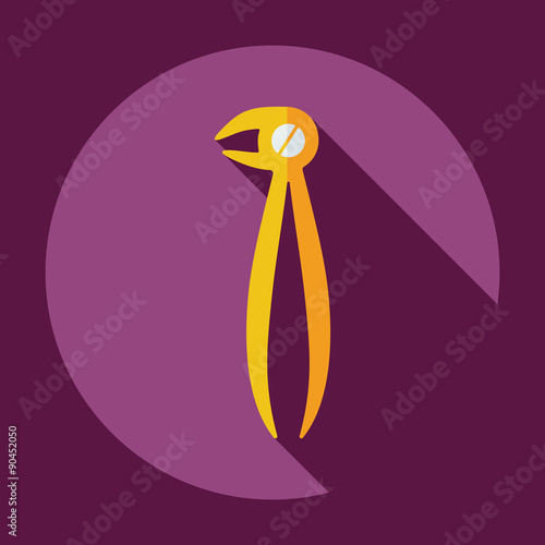 Flat modern design with shadow dental pliers