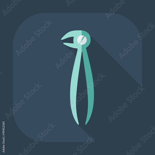 Flat modern design with shadow dental pliers