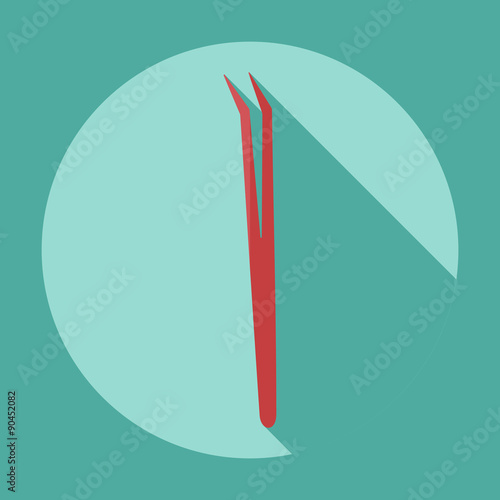 Flat modern design with shadow dentist tool
