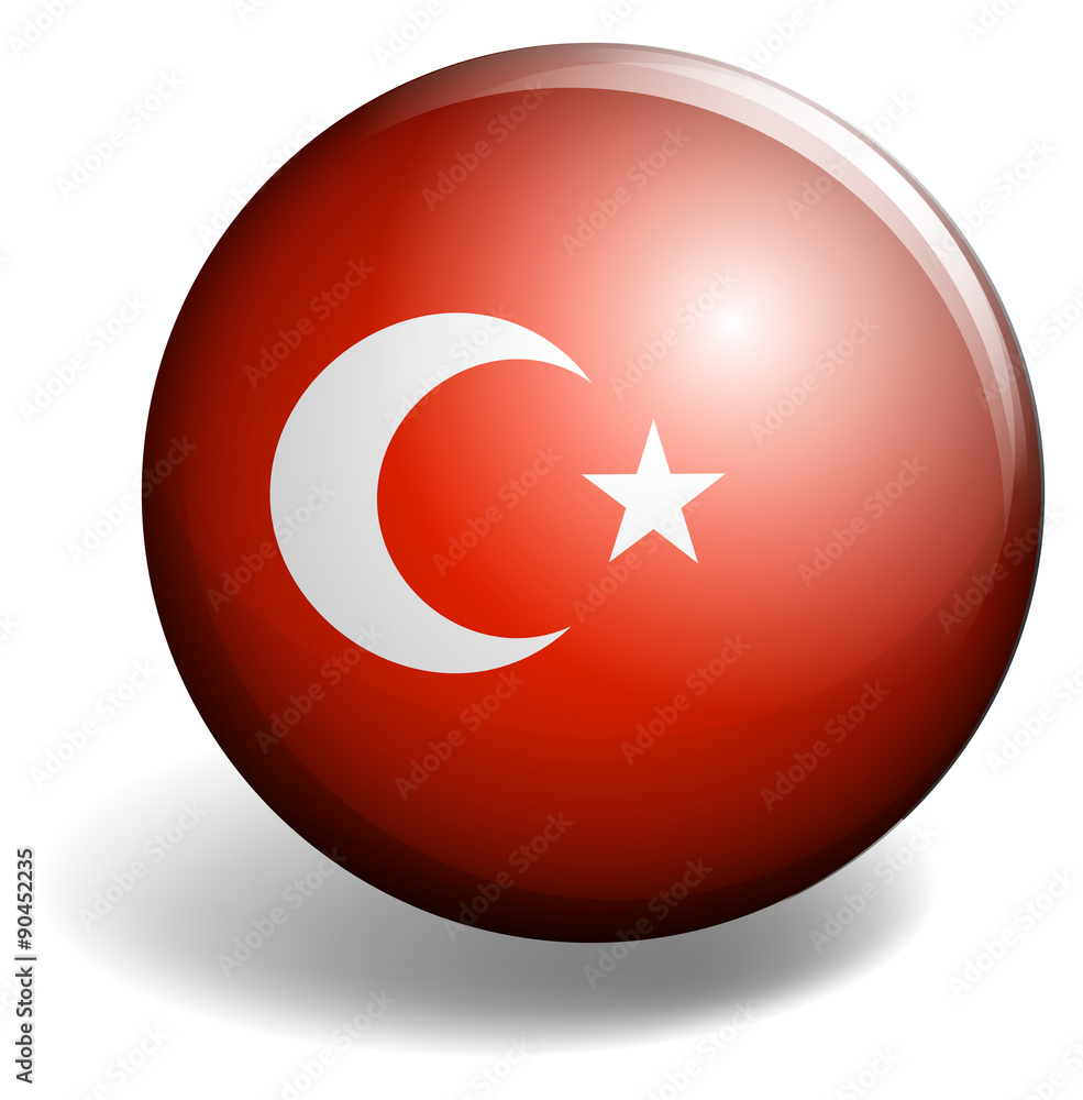 Turkey flag on badge Turkey flag on badge