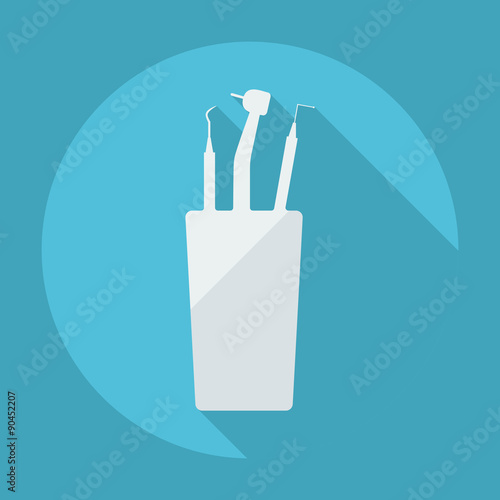 Flat modern design with shadow dentist tool