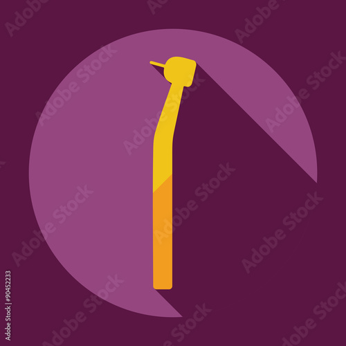 Flat modern design with shadow dentist tool