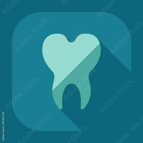 Flat modern design with shadow icons tooth