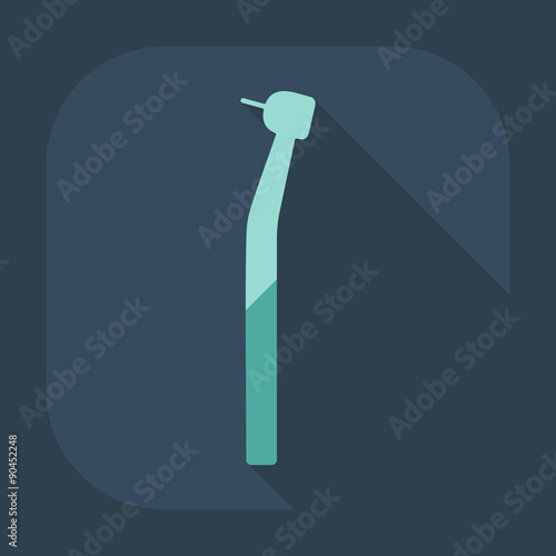 Flat modern design with shadow dentist tool
