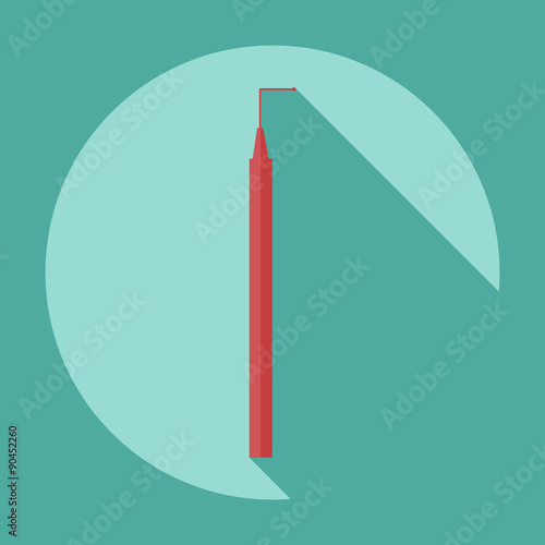 Flat modern design with shadow dentist tool