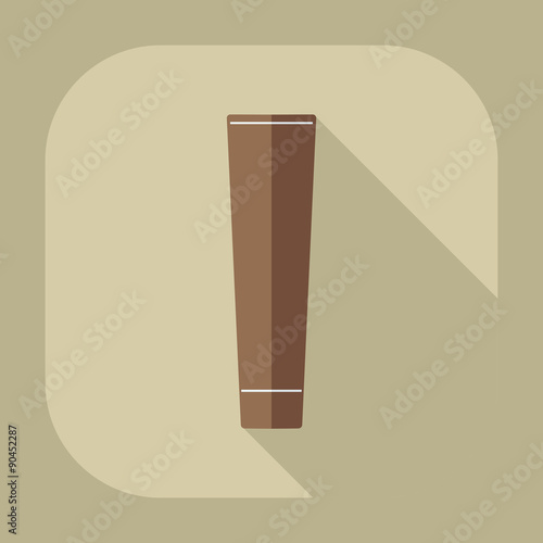 Flat modern design with shadow a tube of toothpaste