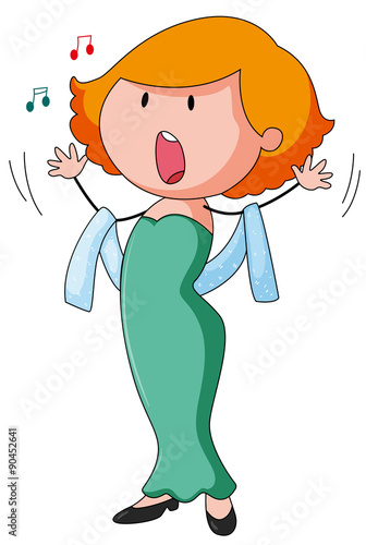 Female opera singer singing