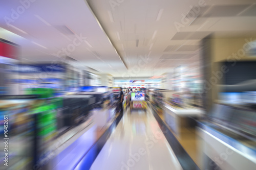 supermarket motion blur for background