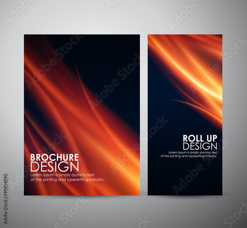 Fire flames background. Brochure business design template or roll up. 