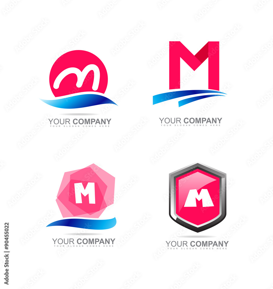Letter M logo icon set