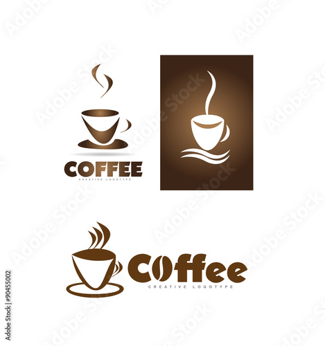 Coffee cup shop logo icon