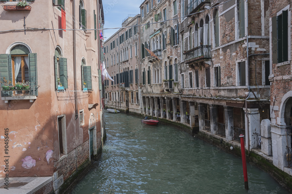 Gondola in antique Venice, Italy