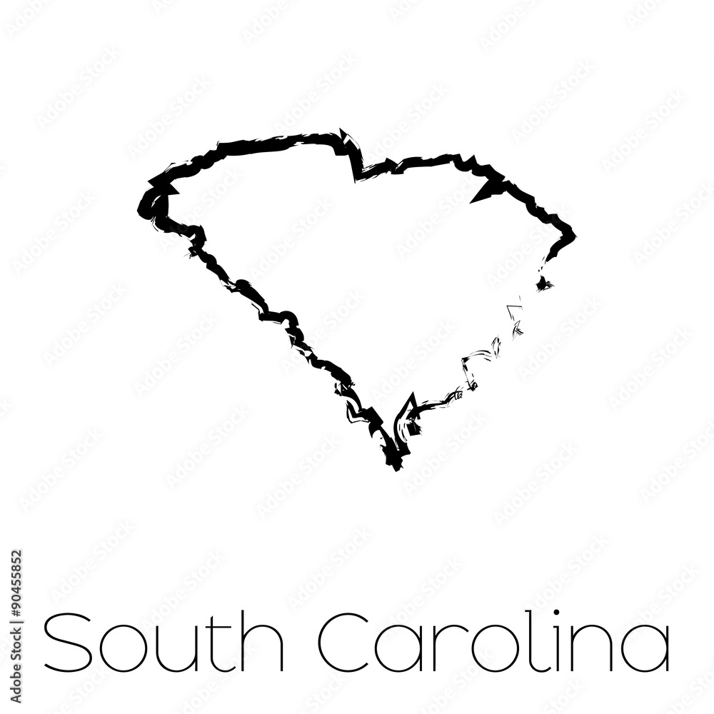 Scribbled shape of the State of South Carolina Scribbled shape of the State of South Carolina