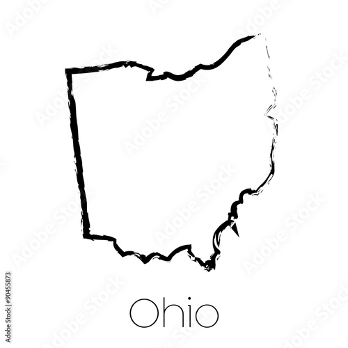 Scribbled shape of the State of Ohio