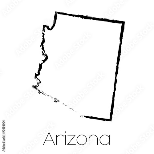 Scribbled shape of the State of Arizona