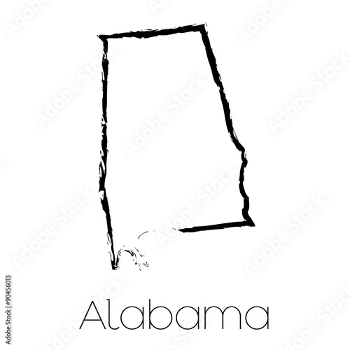 Scribbled shape of the State of Alabama