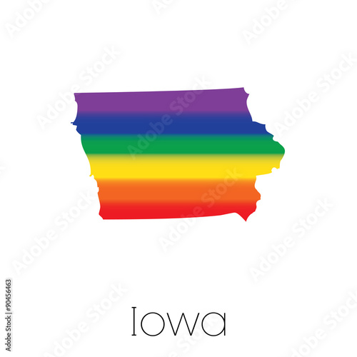LGBT Flag inside the State of Iowa