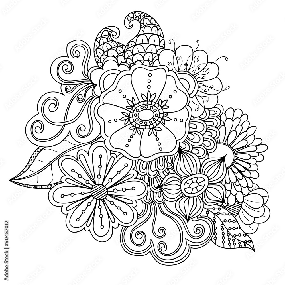 doodle-art-flowers-zentangle-floral-pattern-hand-drawn-herbal-design