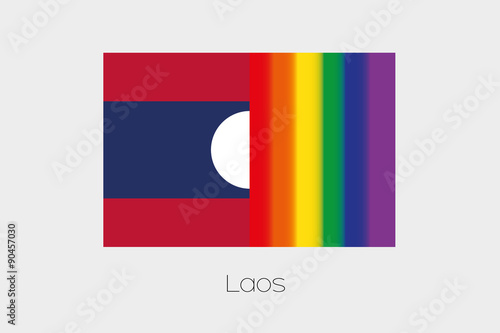 Free Download LGBT Flag Illustration with the flag of Laos - GFXLoad
