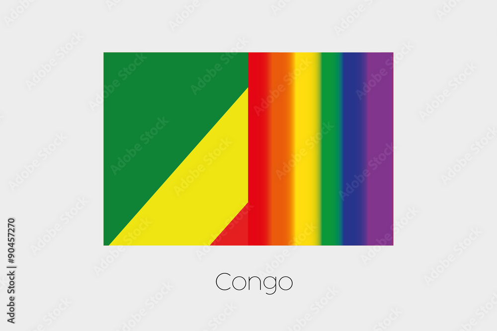 LGBT Flag Illustration with the flag of Congo