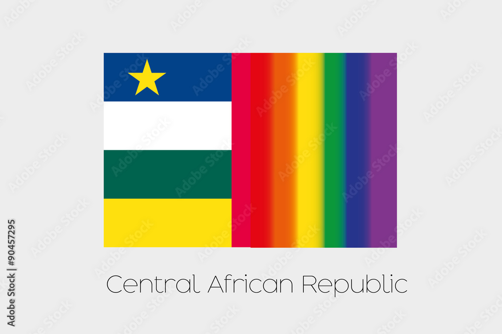 LGBT Flag Illustration with the flag of Central African Republic LGBT Flag Illustration with the flag of Central African Republic