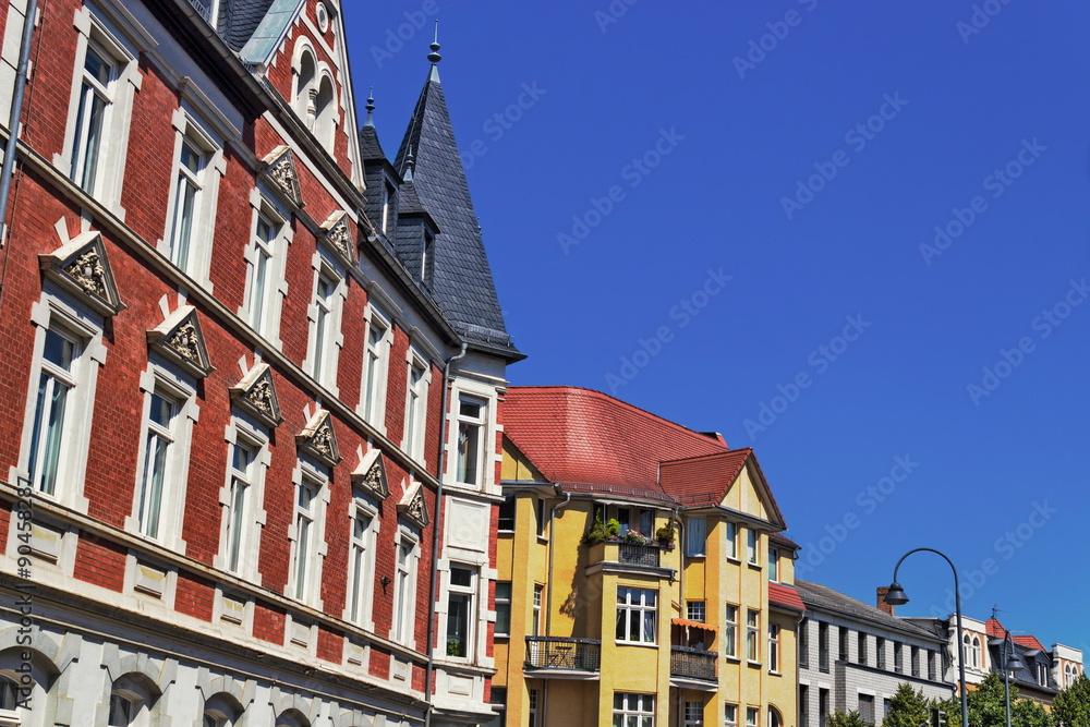 Obraz premium Jena, Deutschland - Sanierte Altbauten