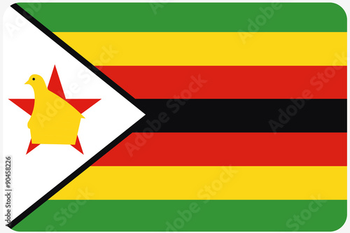 Flag Illustration with rounded corners of the country of Zimbabw photo