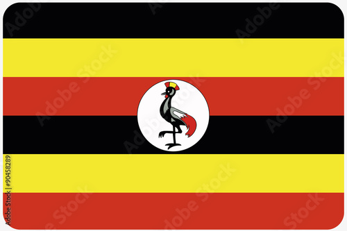 Flag Illustration with rounded corners of the country of Uganda