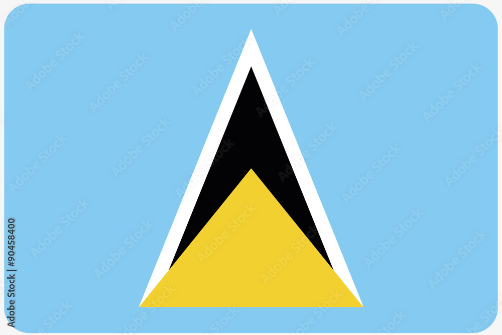 Flag Illustration with rounded corners of the country of Saint L Flag Illustration with rounded corners of the country of Saint L