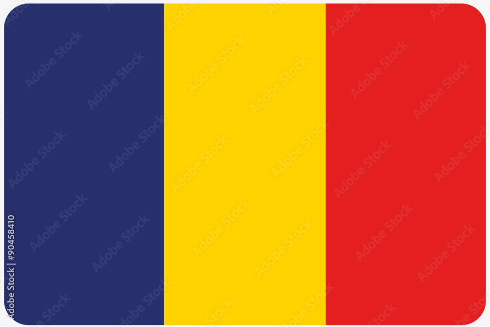 Fototapeta premium Flag Illustration with rounded corners of the country of Romania