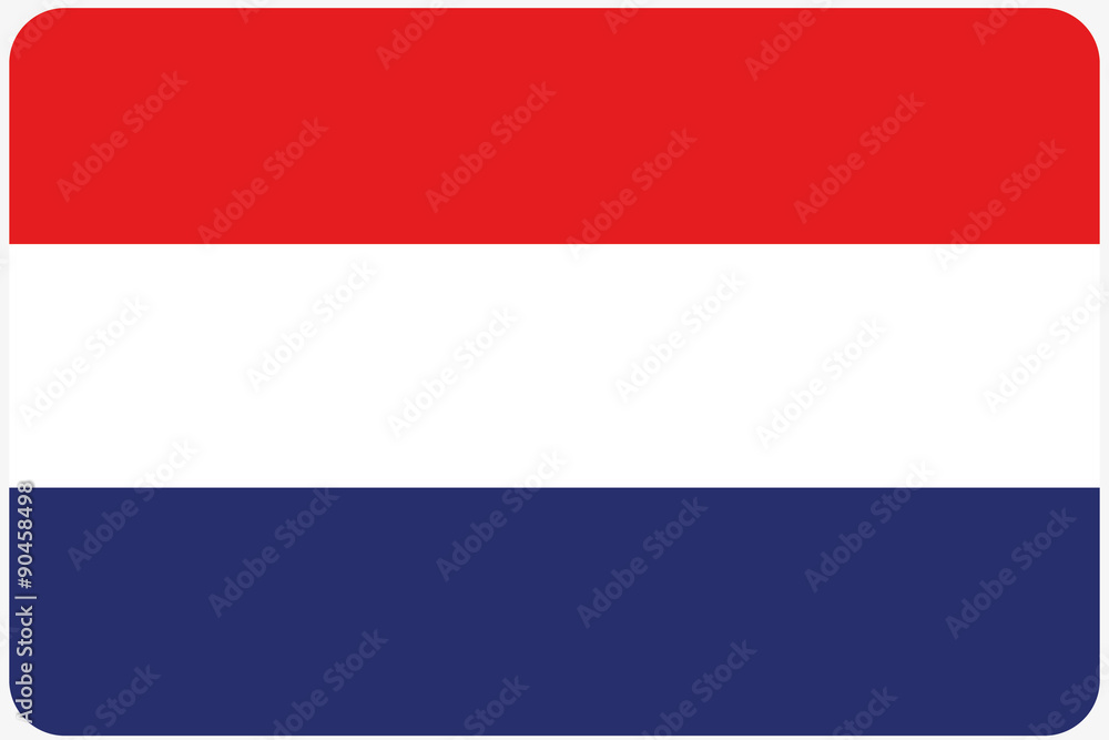 Flag Illustration with rounded corners of the country of Netherl Flag Illustration with rounded corners of the country of Netherl