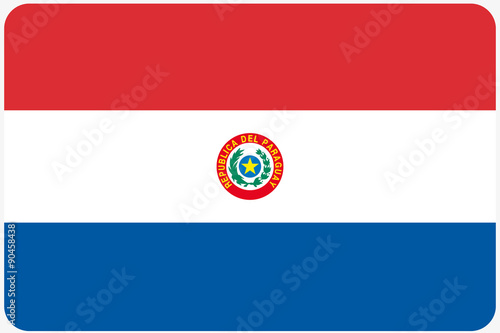 Flag Illustration with rounded corners of the country of Paragua