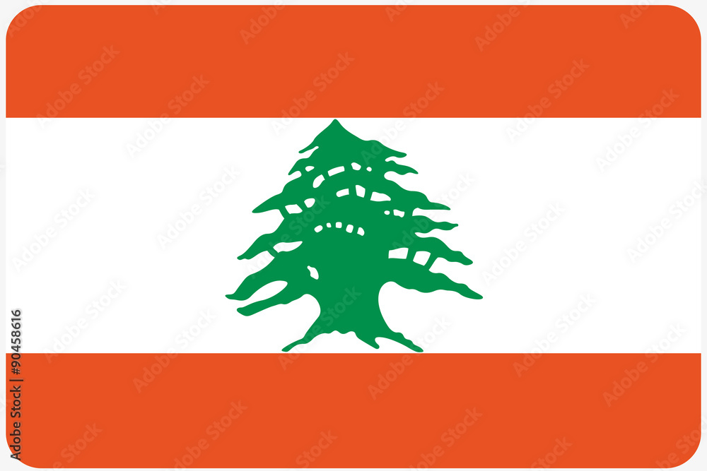 Flag Illustration with rounded corners of the country of Lebanon Flag Illustration with rounded corners of the country of Lebanon