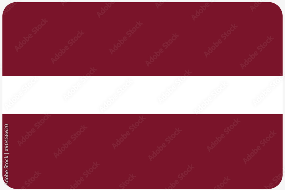 Flag Illustration with rounded corners of the country of Latvia