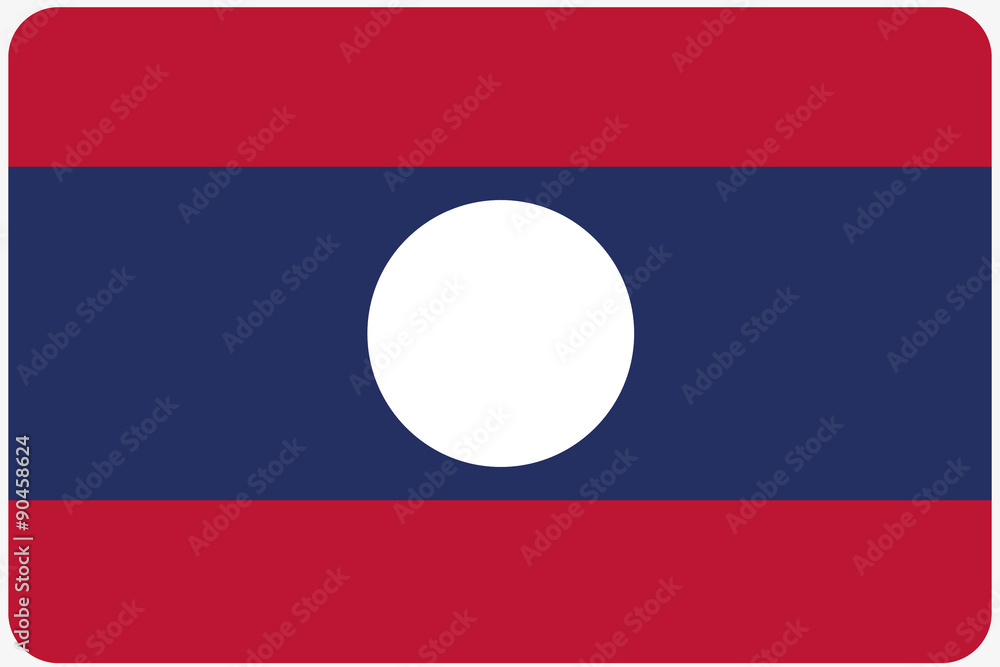 Fototapeta premium Flag Illustration with rounded corners of the country of Laos