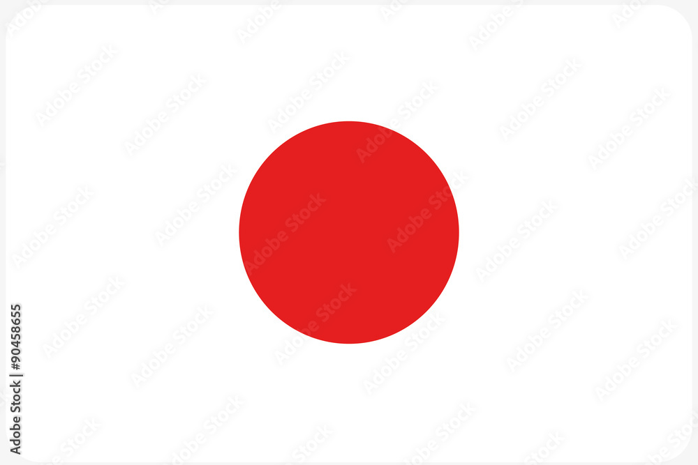 Flag Illustration with rounded corners of the country of Japan Flag Illustration with rounded corners of the country of Japan