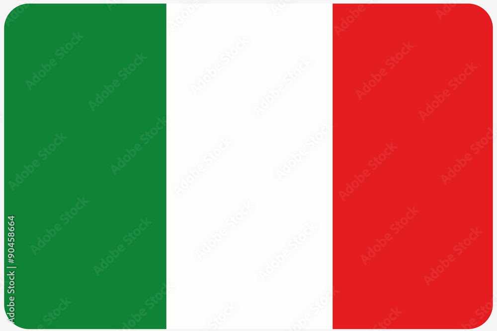 Flag Illustration with rounded corners of the country of Italy