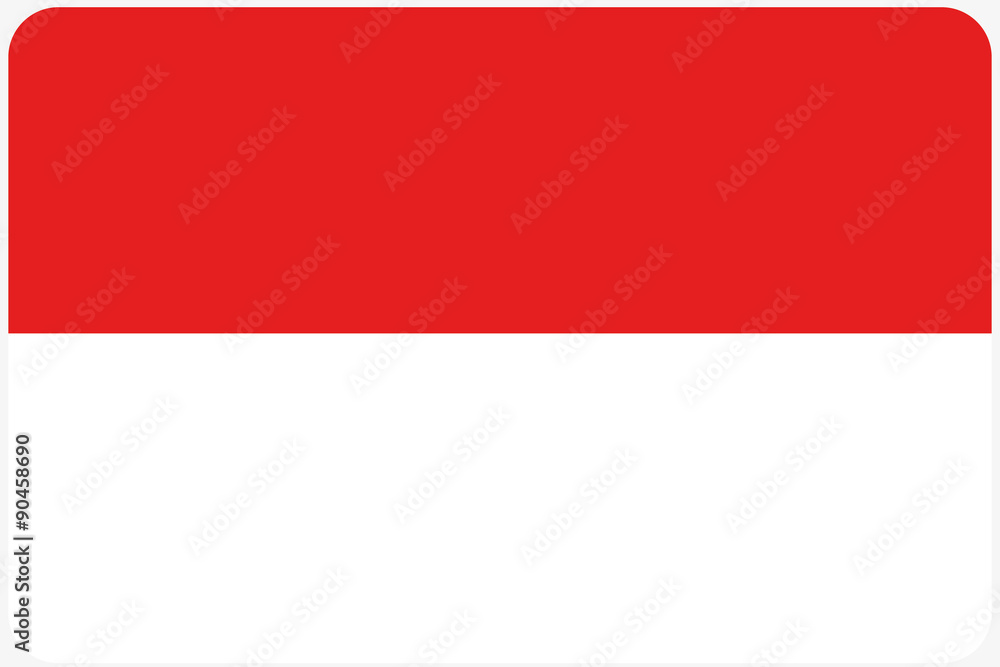 Naklejka premium Flag Illustration with rounded corners of the country of Indones