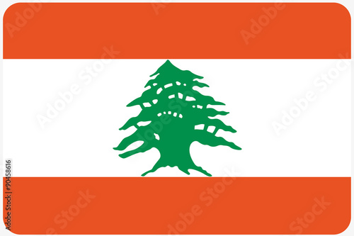 Flag Illustration with rounded corners of the country of Lebanon