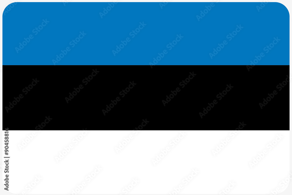 Flag Illustration with rounded corners of the country of Estonia