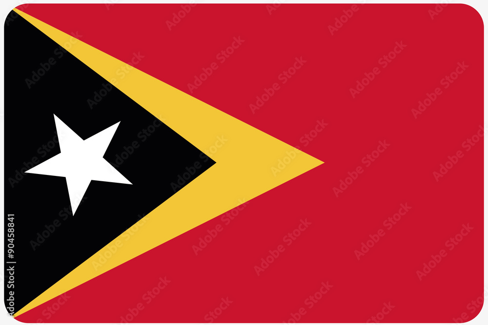 Flag Illustration with rounded corners of the country of East Ti Flag Illustration with rounded corners of the country of East Ti