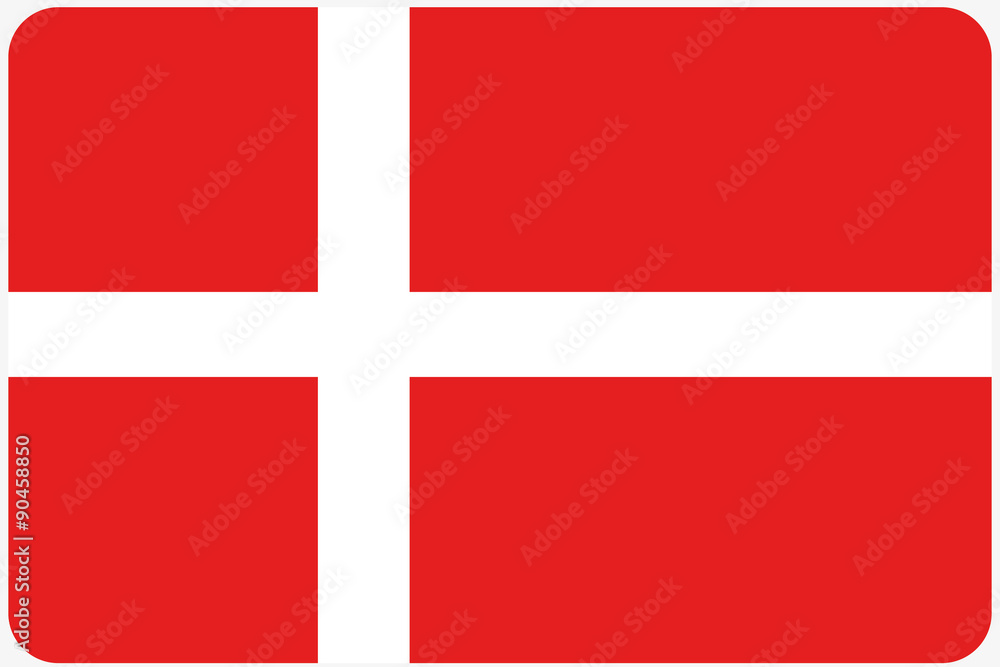 Flag Illustration with rounded corners of the country of Denmark Flag Illustration with rounded corners of the country of Denmark