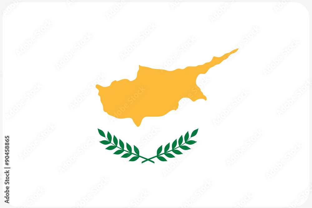 Flag Illustration with rounded corners of the country of Cyprus