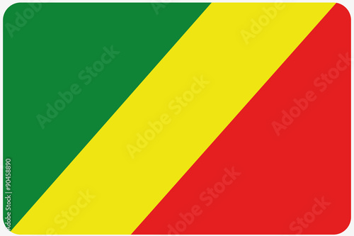 Flag Illustration with rounded corners of the country of Congo