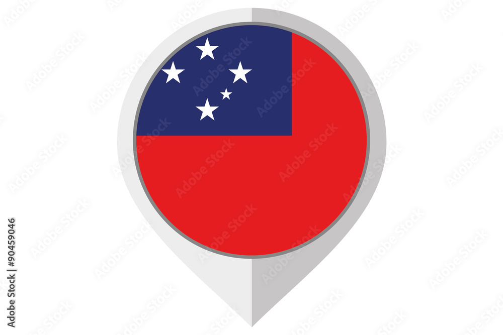 Flag Illustration inside a pointed of the country of Western Sam Flag Illustration inside a pointed of the country of Western Sam