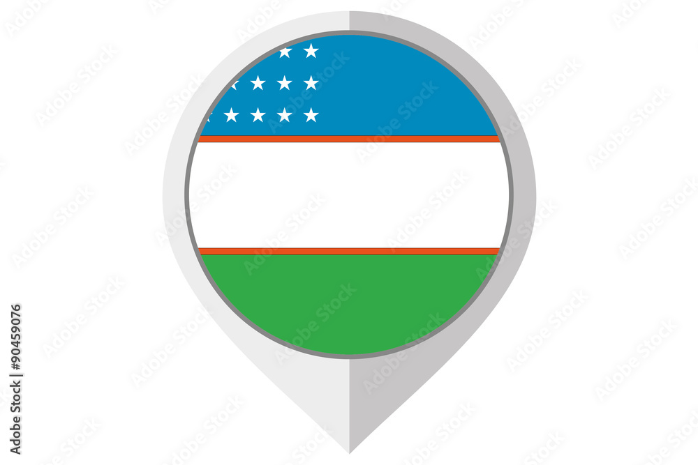 Flag Illustration inside a pointed of the country of Uzbekistan Flag Illustration inside a pointed of the country of Uzbekistan
