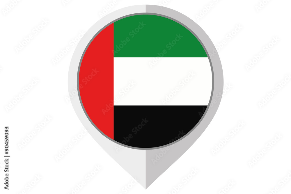 Flag Illustration inside a pointed of the country of United Arab Flag Illustration inside a pointed of the country of United Arab