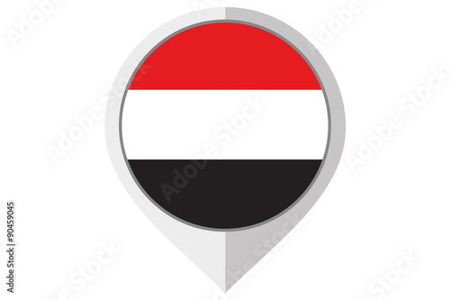 Flag Illustration inside a pointed of the country of Yemen