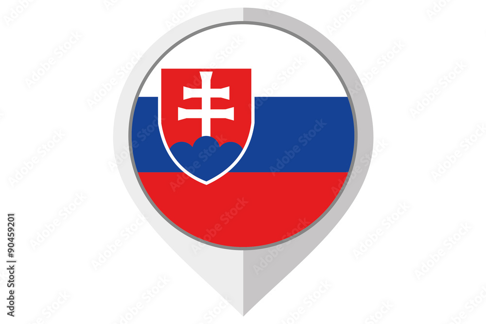 Flag Illustration inside a pointed of the country of Slovakia